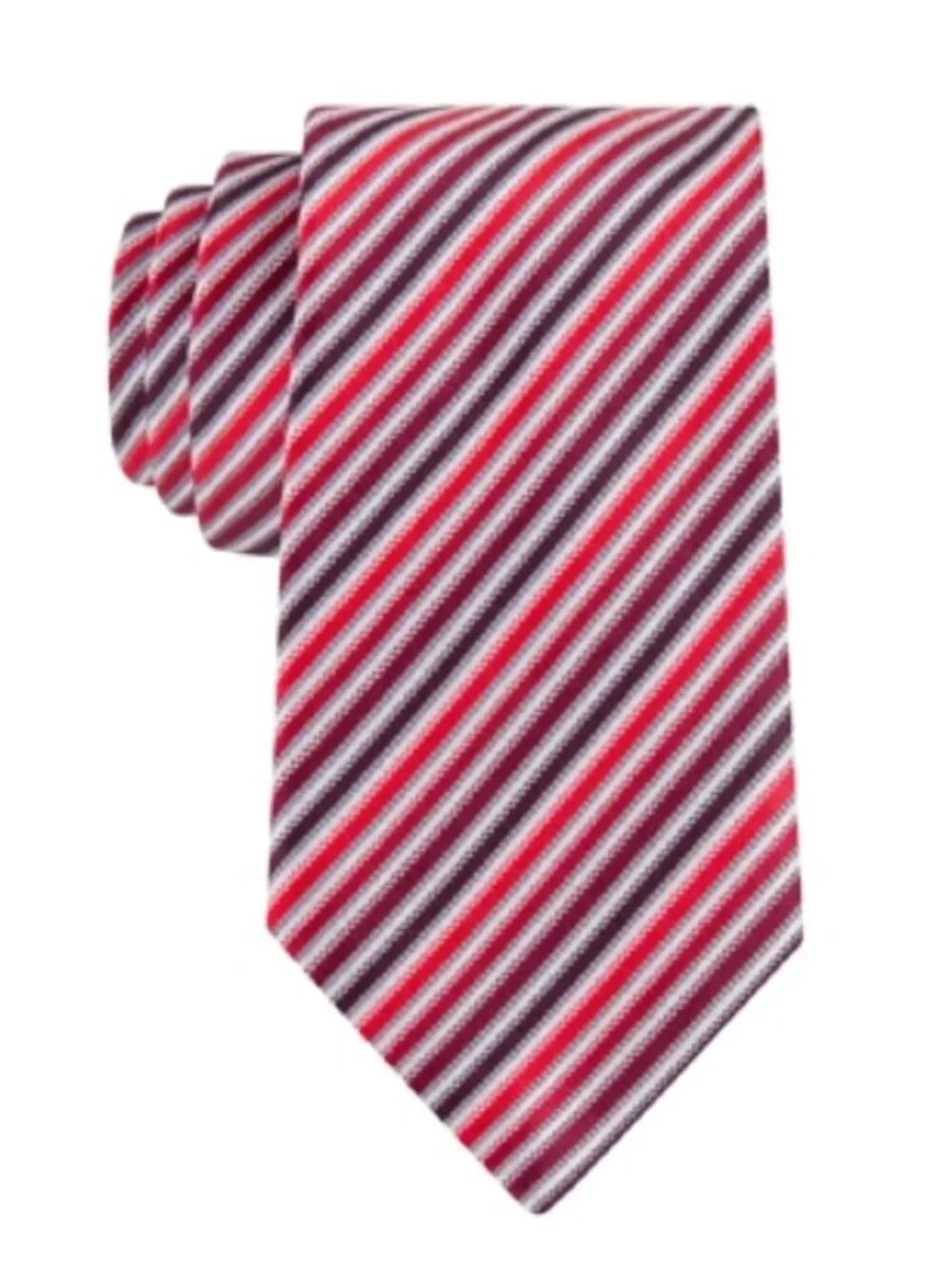 Geoffrey Beene 3'' Stripe Done Right Silk Blend Neck Tie, Red Multi, One Size